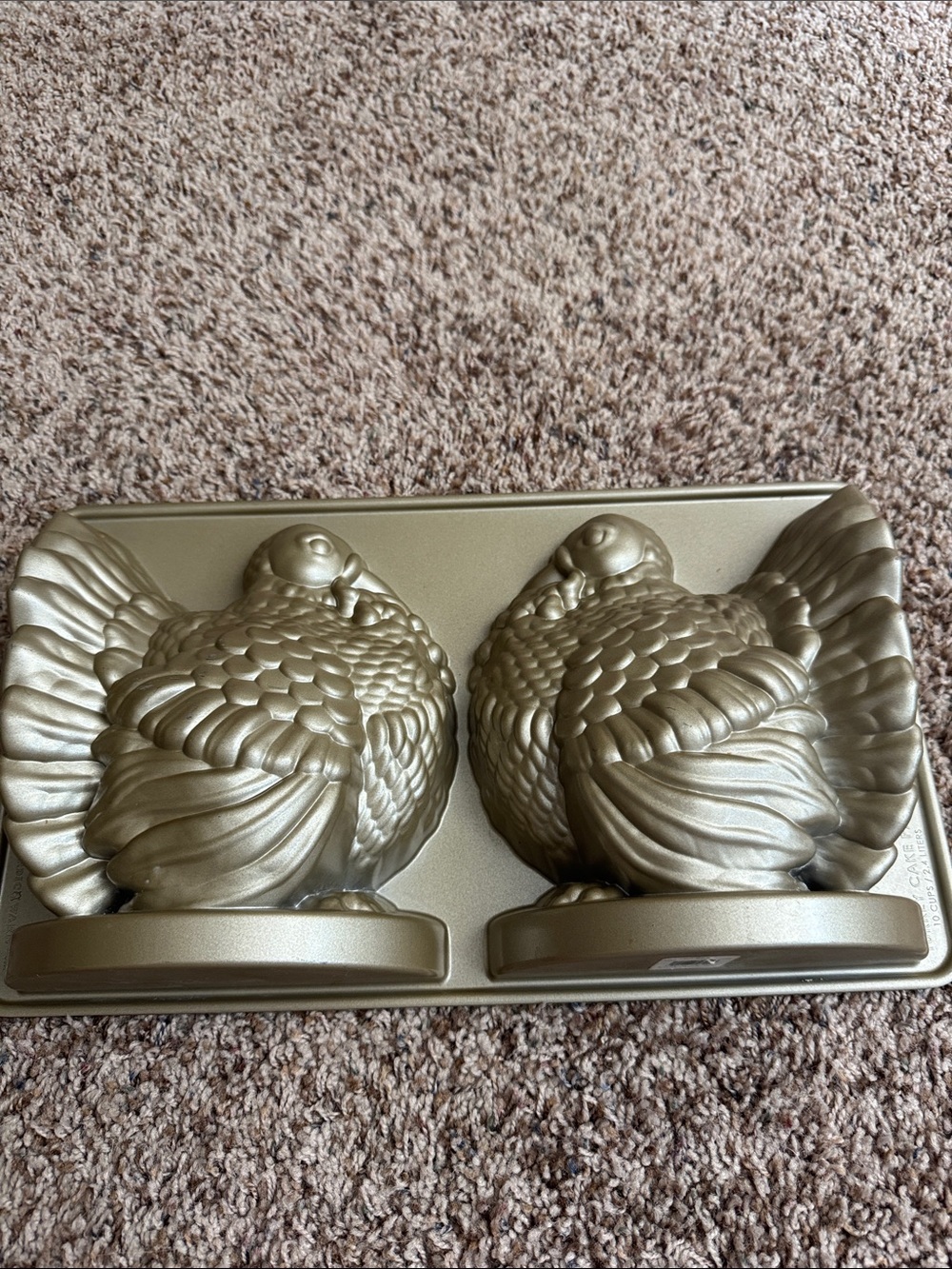Nordic Ware Gold Turkey Cake Mold - Double Bird Design